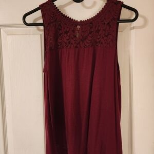 Ambiance Burgundy Lace Tank Top